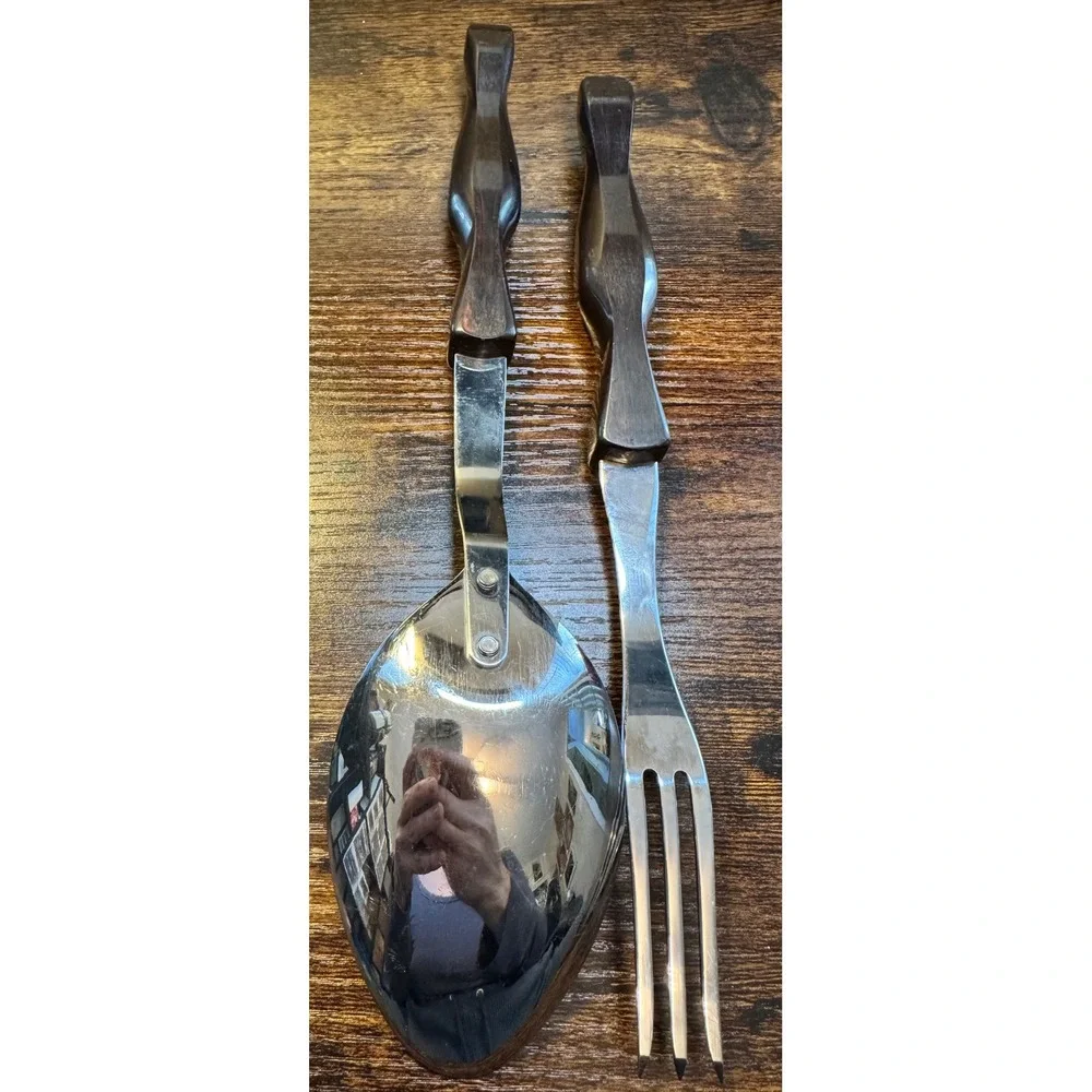 Cutco Vintage Serving Set 1726 KH 17 KG‎ Brown Marble Handle Spoon Fork USA